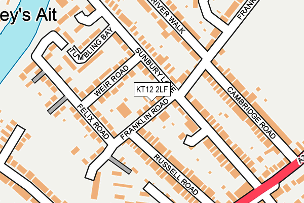 KT12 2LF map - OS OpenMap – Local (Ordnance Survey)