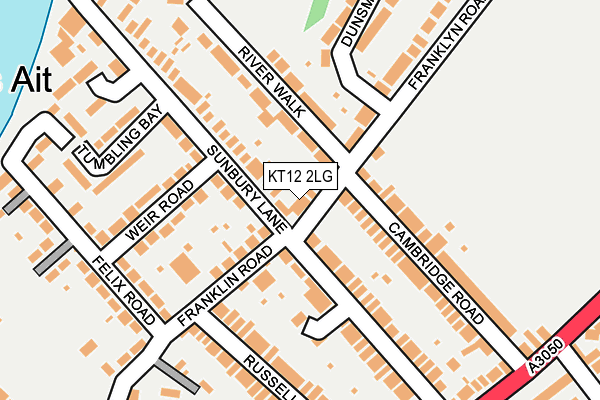 KT12 2LG map - OS OpenMap – Local (Ordnance Survey)