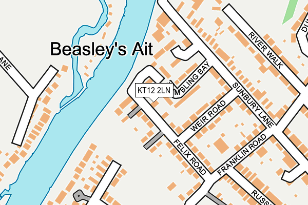 KT12 2LN map - OS OpenMap – Local (Ordnance Survey)