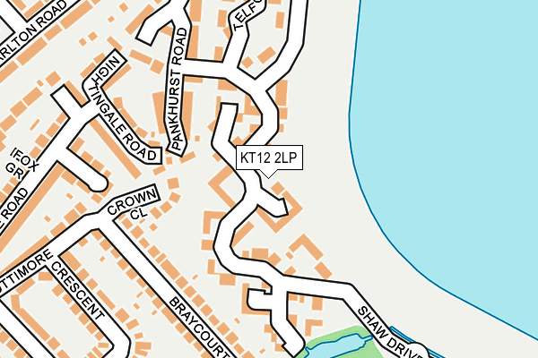 KT12 2LP map - OS OpenMap – Local (Ordnance Survey)