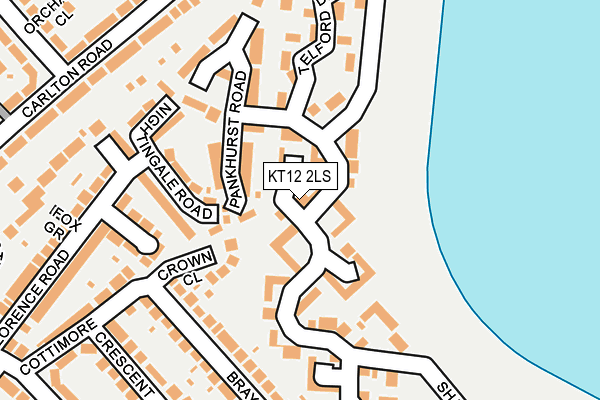 KT12 2LS map - OS OpenMap – Local (Ordnance Survey)