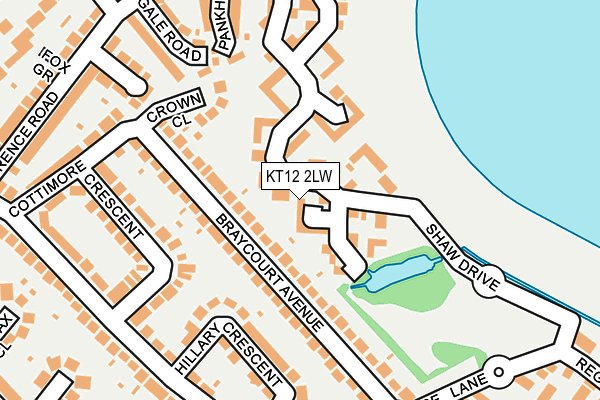 KT12 2LW map - OS OpenMap – Local (Ordnance Survey)