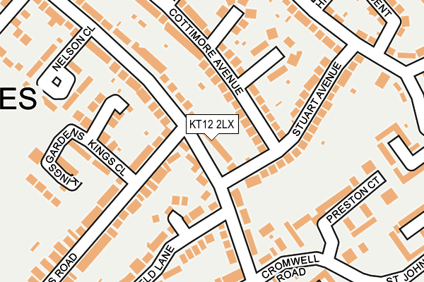 KT12 2LX map - OS OpenMap – Local (Ordnance Survey)