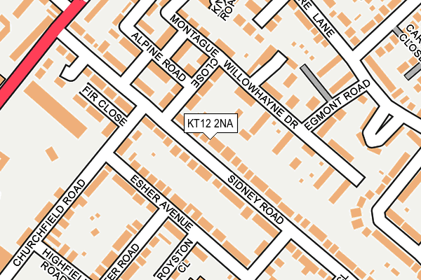 KT12 2NA map - OS OpenMap – Local (Ordnance Survey)