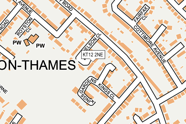 KT12 2NE map - OS OpenMap – Local (Ordnance Survey)