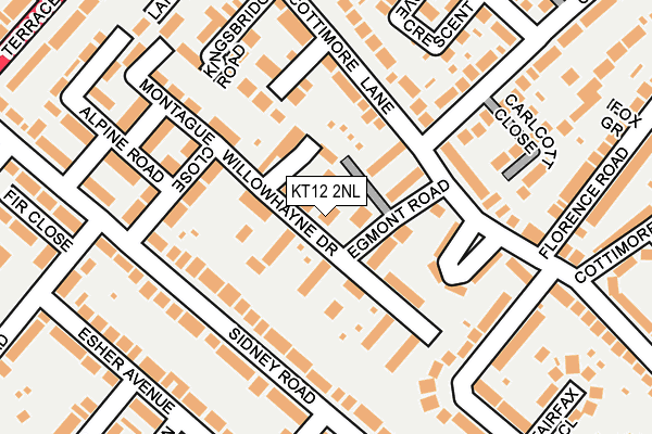 KT12 2NL map - OS OpenMap – Local (Ordnance Survey)