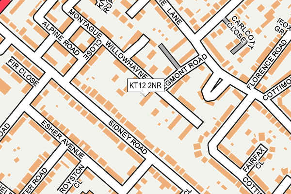 KT12 2NR map - OS OpenMap – Local (Ordnance Survey)