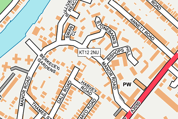 KT12 2NU map - OS OpenMap – Local (Ordnance Survey)