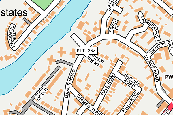 KT12 2NZ map - OS OpenMap – Local (Ordnance Survey)