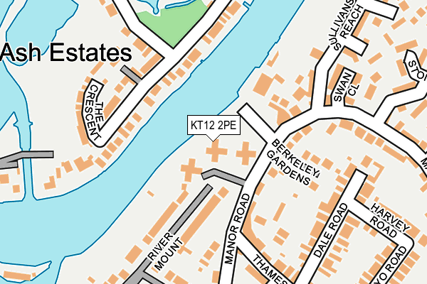 KT12 2PE map - OS OpenMap – Local (Ordnance Survey)