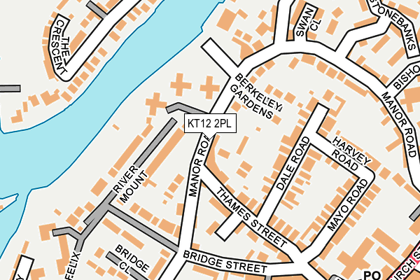 KT12 2PL map - OS OpenMap – Local (Ordnance Survey)