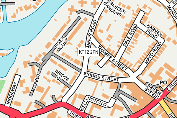 KT12 2PN map - OS OpenMap – Local (Ordnance Survey)