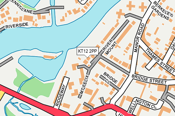 KT12 2PP map - OS OpenMap – Local (Ordnance Survey)