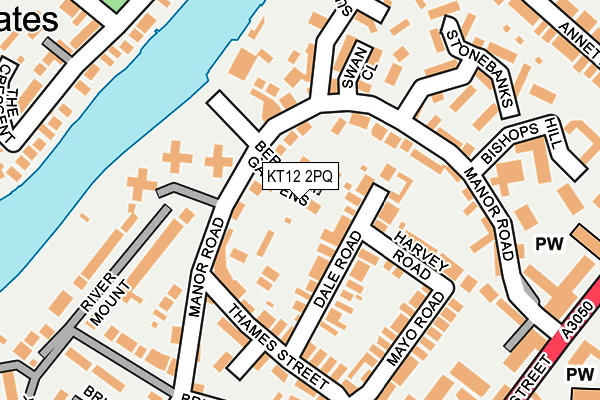 KT12 2PQ map - OS OpenMap – Local (Ordnance Survey)