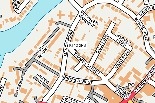 KT12 2PS map - OS OpenMap – Local (Ordnance Survey)