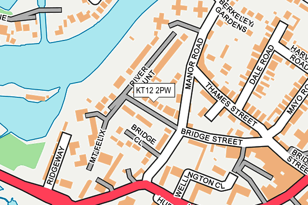 KT12 2PW map - OS OpenMap – Local (Ordnance Survey)
