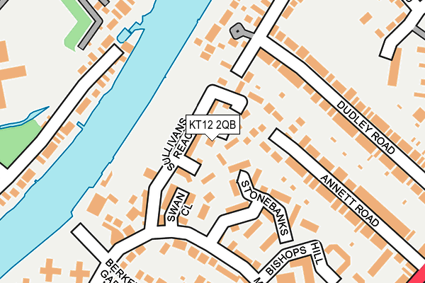 KT12 2QB map - OS OpenMap – Local (Ordnance Survey)