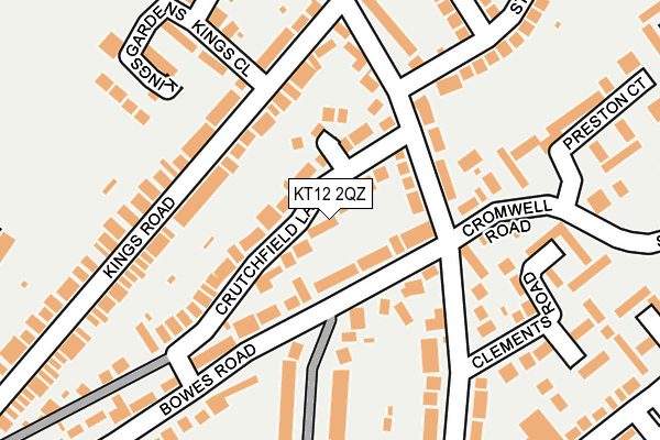 KT12 2QZ map - OS OpenMap – Local (Ordnance Survey)