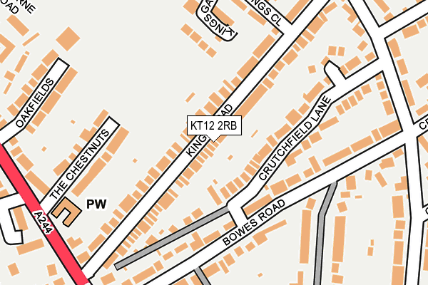 KT12 2RB map - OS OpenMap – Local (Ordnance Survey)