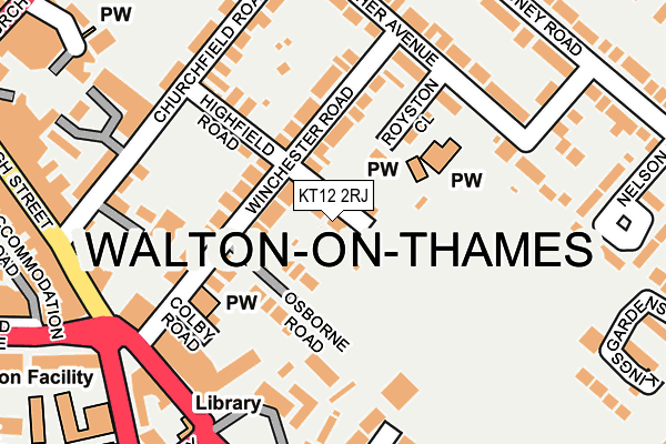 KT12 2RJ map - OS OpenMap – Local (Ordnance Survey)