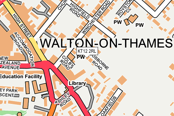 KT12 2RL map - OS OpenMap – Local (Ordnance Survey)