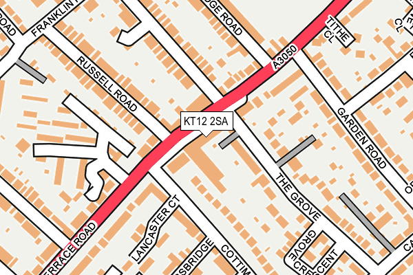 KT12 2SA map - OS OpenMap – Local (Ordnance Survey)