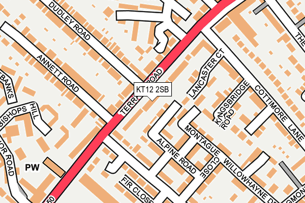 KT12 2SB map - OS OpenMap – Local (Ordnance Survey)