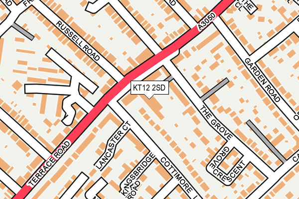 KT12 2SD map - OS OpenMap – Local (Ordnance Survey)