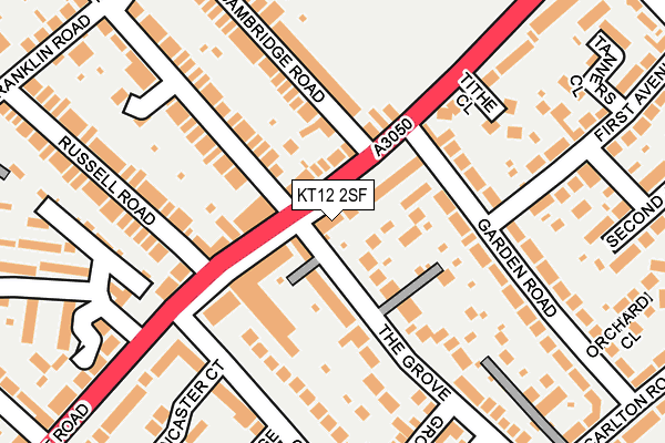 KT12 2SF map - OS OpenMap – Local (Ordnance Survey)