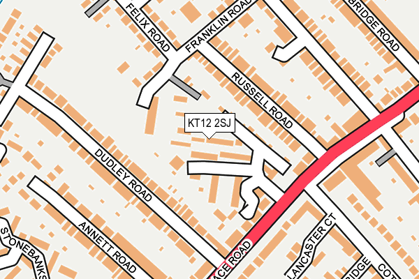 KT12 2SJ map - OS OpenMap – Local (Ordnance Survey)