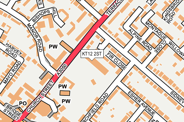 KT12 2ST map - OS OpenMap – Local (Ordnance Survey)