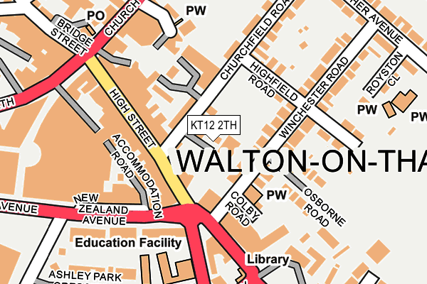 KT12 2TH map - OS OpenMap – Local (Ordnance Survey)