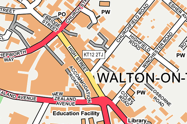 KT12 2TJ map - OS OpenMap – Local (Ordnance Survey)