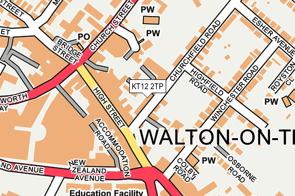 KT12 2TP map - OS OpenMap – Local (Ordnance Survey)