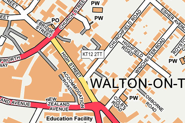 KT12 2TT map - OS OpenMap – Local (Ordnance Survey)