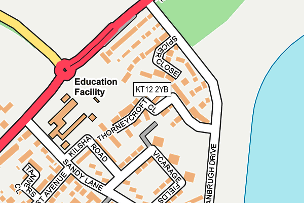 KT12 2YB map - OS OpenMap – Local (Ordnance Survey)