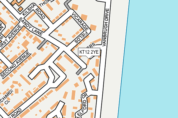 KT12 2YE map - OS OpenMap – Local (Ordnance Survey)