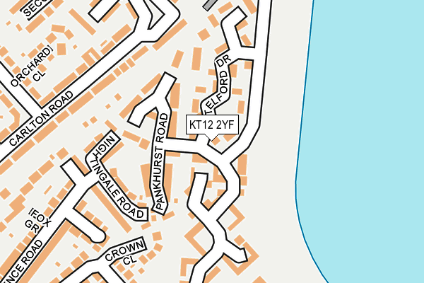 KT12 2YF map - OS OpenMap – Local (Ordnance Survey)