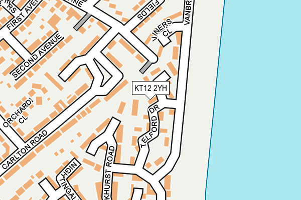 KT12 2YH map - OS OpenMap – Local (Ordnance Survey)