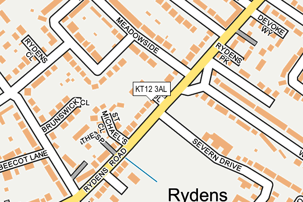 KT12 3AL map - OS OpenMap – Local (Ordnance Survey)