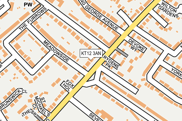 KT12 3AN map - OS OpenMap – Local (Ordnance Survey)