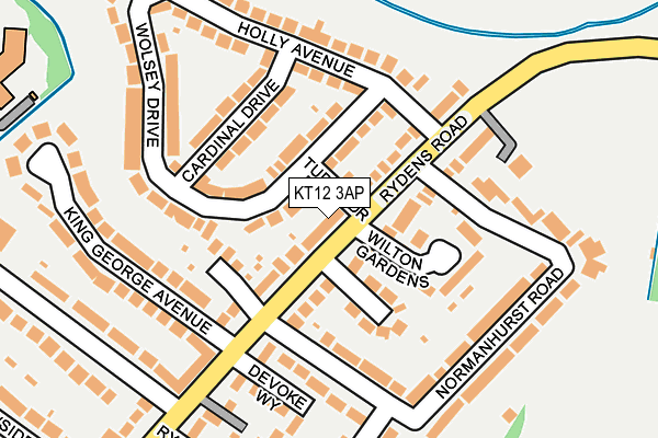 KT12 3AP map - OS OpenMap – Local (Ordnance Survey)