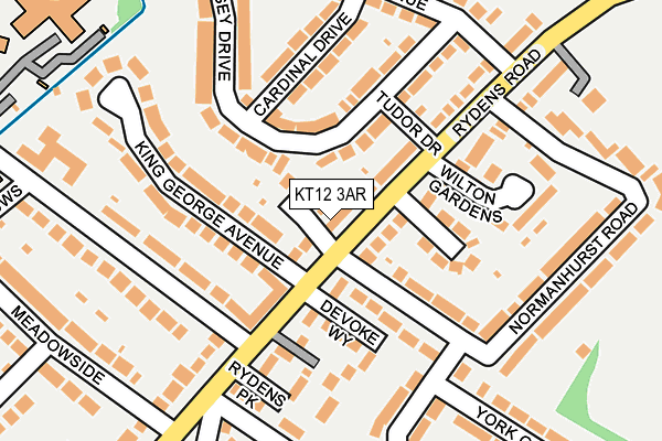 KT12 3AR map - OS OpenMap – Local (Ordnance Survey)