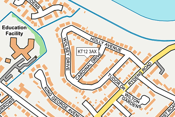 KT12 3AX map - OS OpenMap – Local (Ordnance Survey)