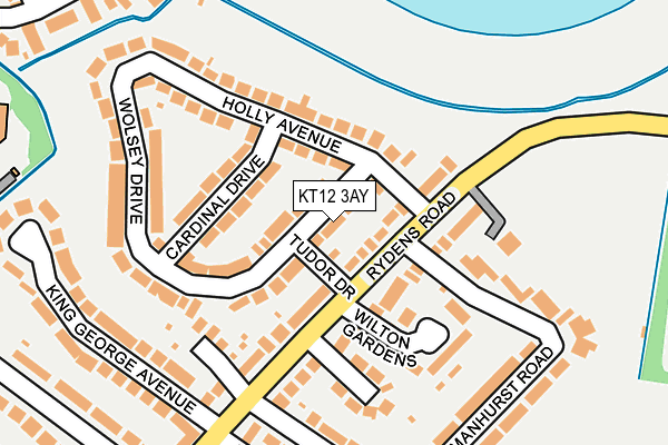 KT12 3AY map - OS OpenMap – Local (Ordnance Survey)