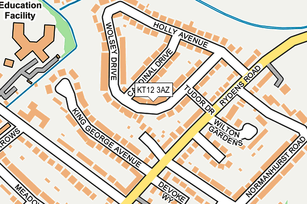 KT12 3AZ map - OS OpenMap – Local (Ordnance Survey)