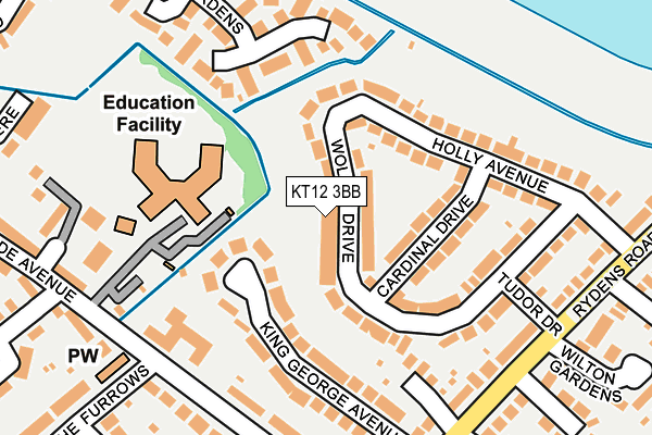 KT12 3BB map - OS OpenMap – Local (Ordnance Survey)