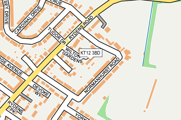 KT12 3BD map - OS OpenMap – Local (Ordnance Survey)