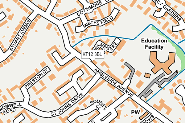KT12 3BL map - OS OpenMap – Local (Ordnance Survey)