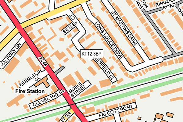 KT12 3BP map - OS OpenMap – Local (Ordnance Survey)
